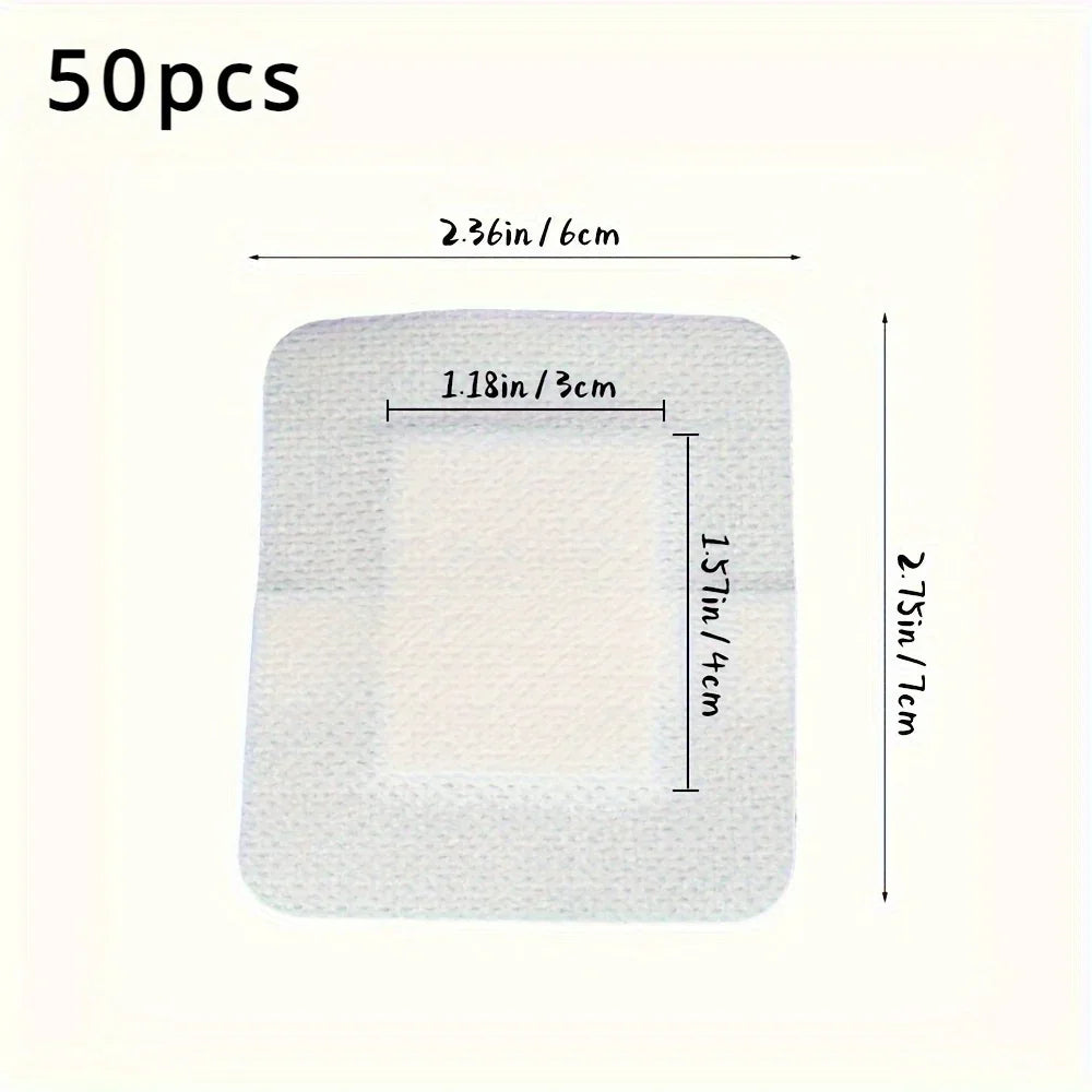50pcs Large Size Hypoallergenic Non-woven Medical Adhesive Wound Dressing Band Aid Bandage Large Wound First Aid Health Patch