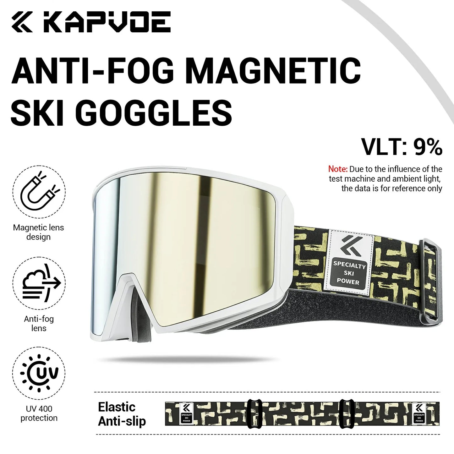 Kapvoe Winter Photochromic Ski Goggle Snow Anti-Fog Sunglasses Snowboard Mask for Men Women Eyewear UV400 Glasses Snowmobile