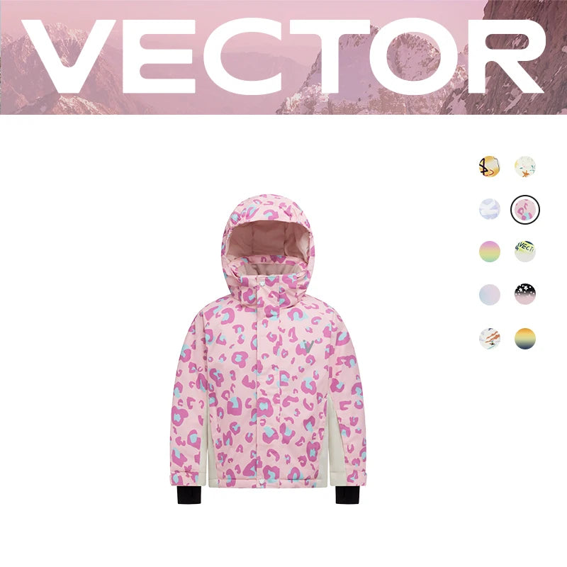 VECTOR Ski Professional Children's Ski Jacket Warm Waterproof Boys Girls Outdoor Skiing Snowboarding Winter Ski Kids