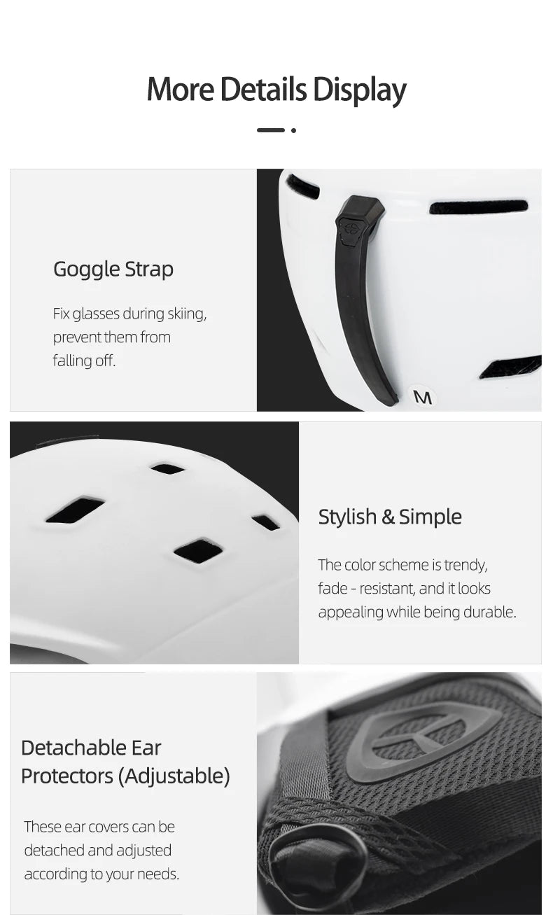 MOON-Professional Ski Helmet for Adult and Youth, Universal for Skateboard, Snowboard, Snow Equipment, Warm, Winter