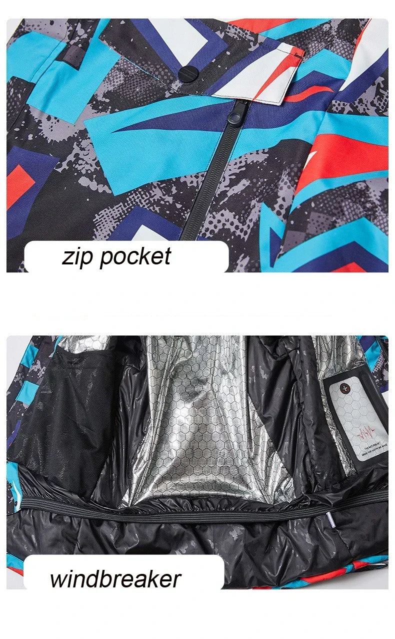 High Quality Men's Winter Waterproof Snowboard Jacket Pants Set Male Breathable Windbreak for Adults Ski Suits