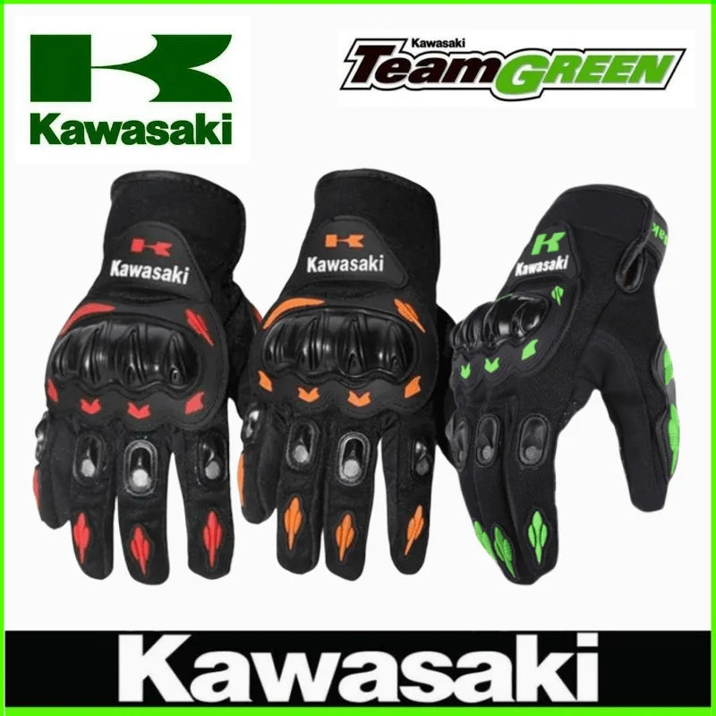 Kawasaki motorcycle gloves full finger gloves anti slip and wear-resistant off-road racing bicycle protective equipment gloves