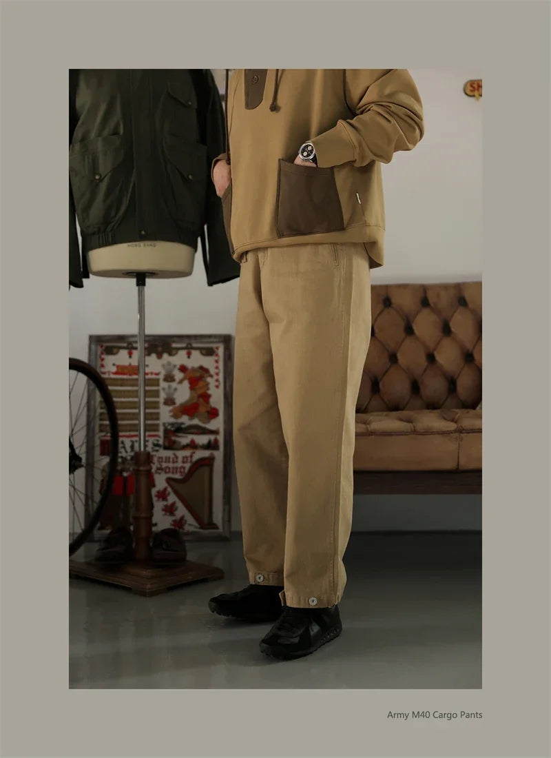 Second Order Army M40 Cargo Pants German Style Vintage Inspired Chino Trousers