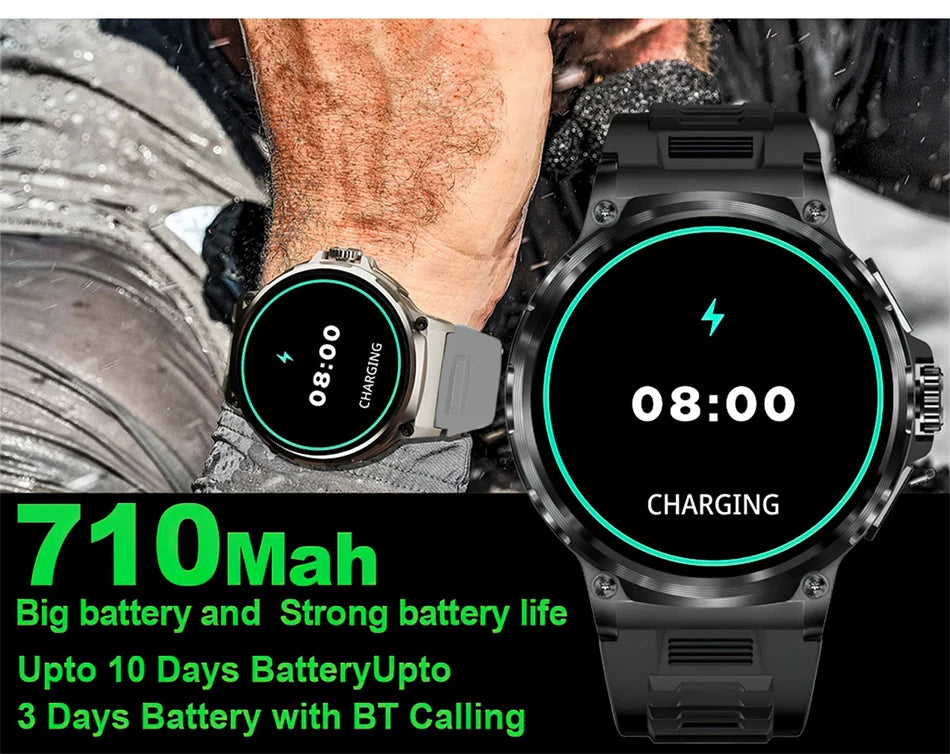 2026 New Men GPS Track Smart Watch 1.85 Inch Ultra HD AMOLED Screen 710 Mah Battery Bluetooth Call Smartwatch For Android IOS