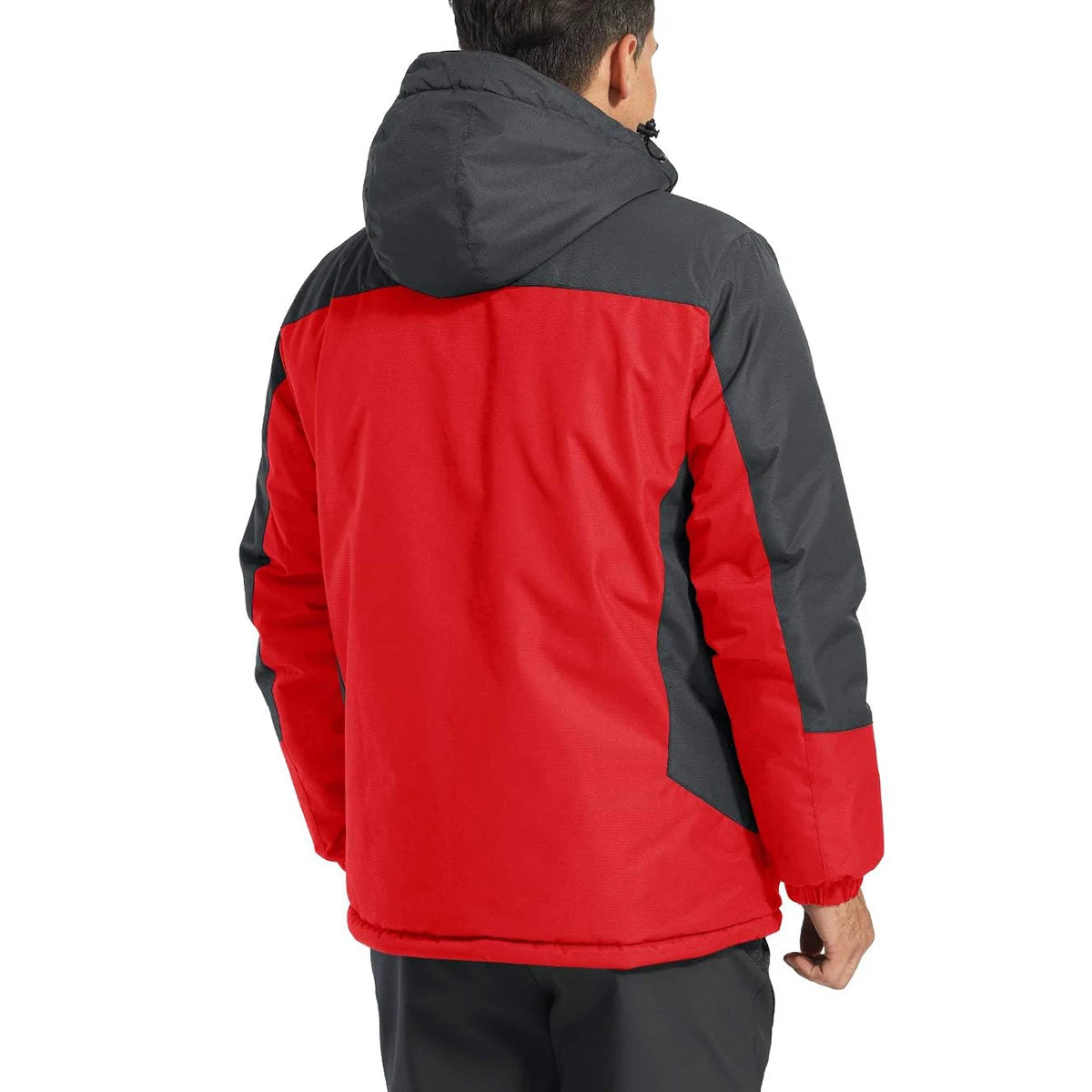 TACVASEN Men's Fleece Lined Skiing Jacket Windproof Detachable Hood Winter Thicken Warm Parkas Waterproof Outdoors Working Coat