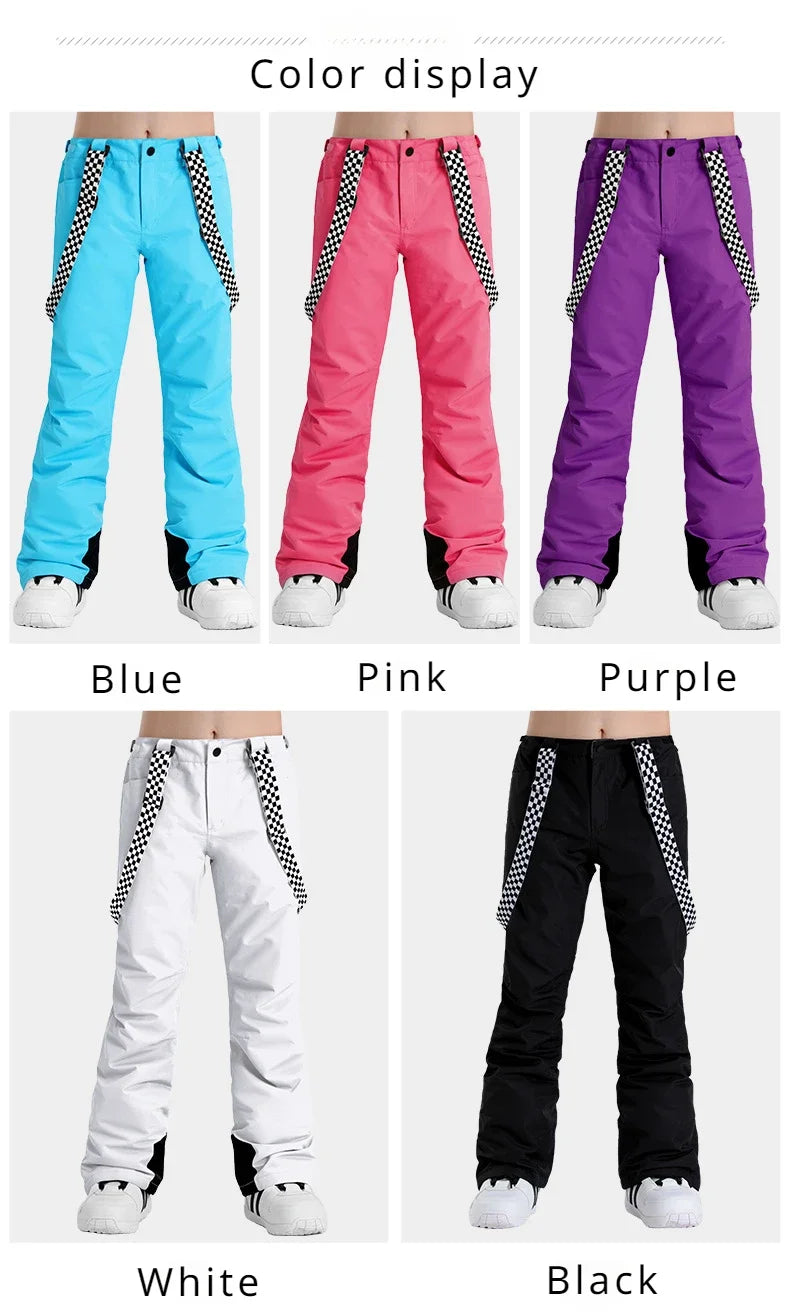 Winter Women Skiing Pants 2025 Outdoor Overalls Waterproof Windproof Snow Trousers Adult Warm Ski Pants Snowboard Sport Clothing