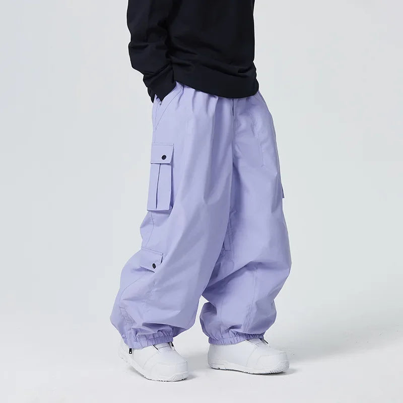 Man Snow Overalls Women Couple Loose Skiing Pants Outdoor Sports Waterproof Windproof Ski Trousers Winter Warm Adult Pants 2026