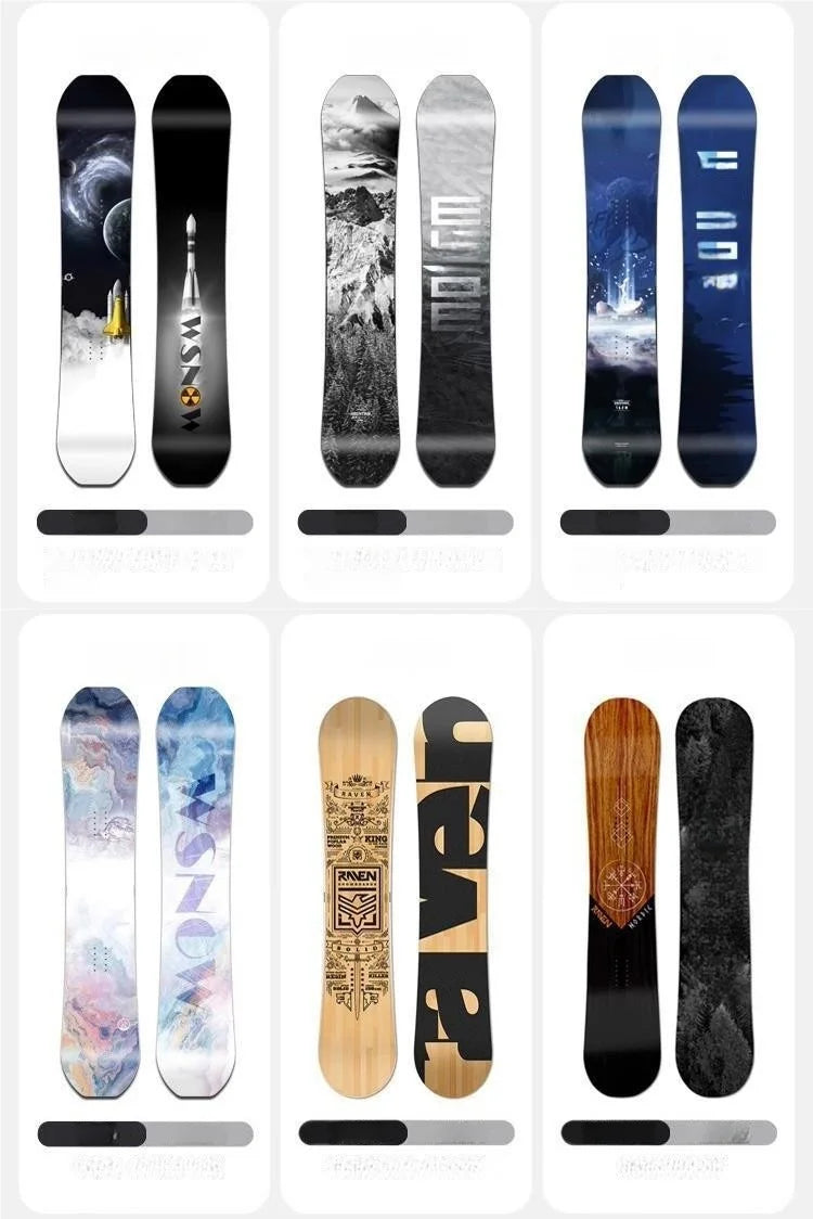 Premium Wood Core Snowboards - Customizable All-Mountain  Boards For Adults & Youth Profile Two-Piece Wear Carbon