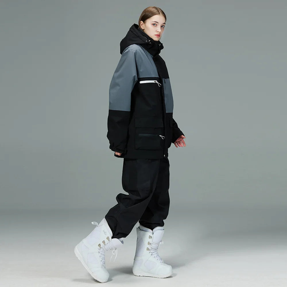 New Men Women Skiing and Snowboard Overalls Ski Suit Winter Thermal Waterproof Windproof Mountain Snowsuit Jacket and Pants Set