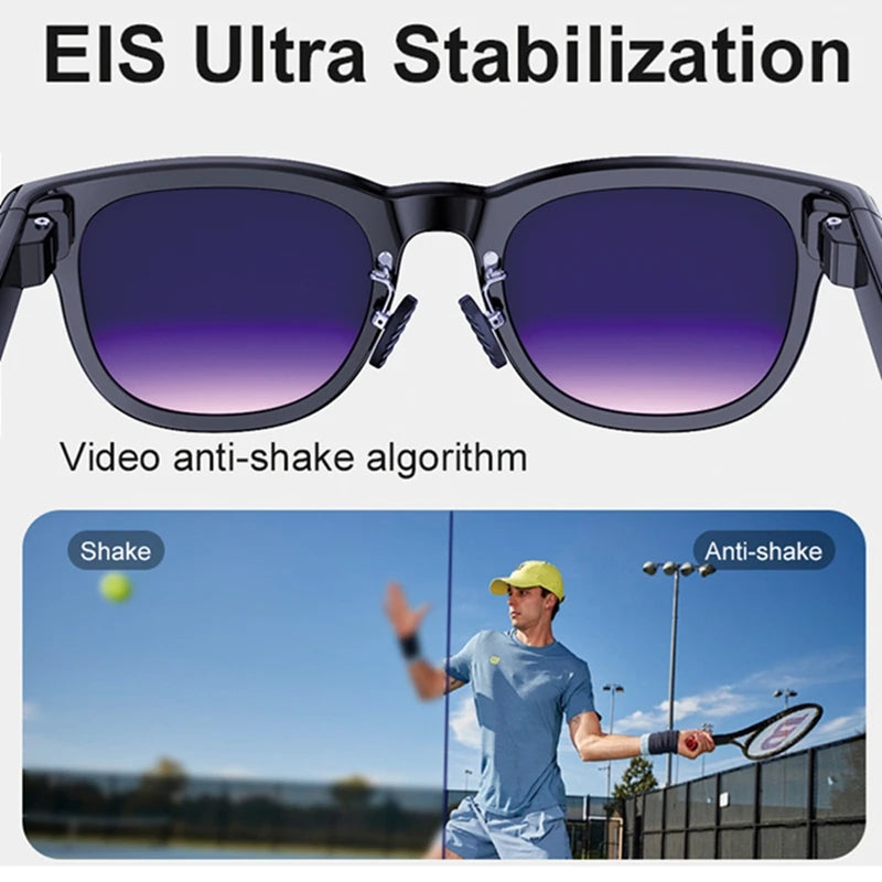 Lenovo 8K AI Smart Glasses With 100MP Camera Chat GPT Touch Sport Sunglasses Bluetooth Call Video Music Player For Men Women