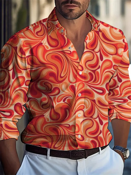 Men's shirt 3D high-definition tropical print long-sleeved shirt, Hawaiian shirt, spring and autumn casual party top XS-6XL size
