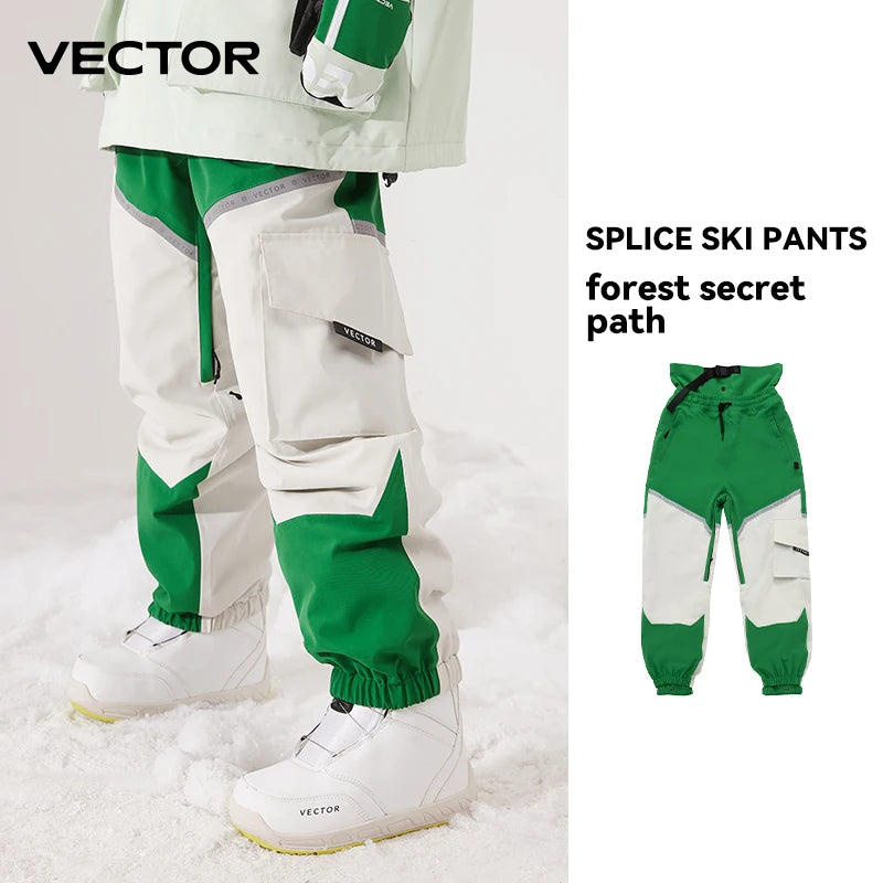 Winter Ski Pants Women Outdoor High Quality Windproof Waterproof Warm Snow Trousers Winter Ski Snowboarding Pants Splicing beam