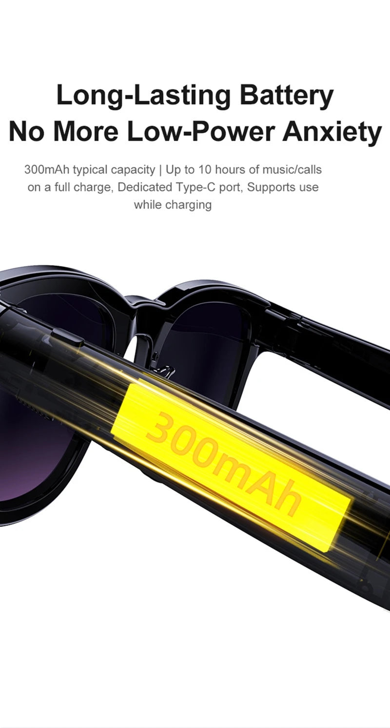 Lenovo 8K AI Smart Glasses With 100MP Camera Chat GPT Touch Sport Sunglasses Bluetooth Call Video Music Player For Men Women