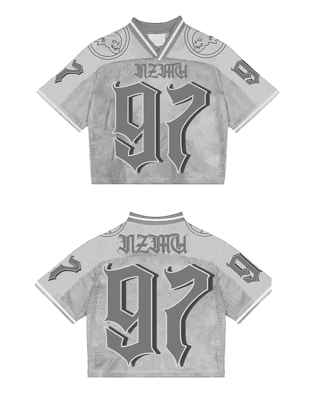 Harajuku Style American Y2K English Printed Baseball Sports Short-sleeved Men's Loose Casual Street T-shirt Football Jersey