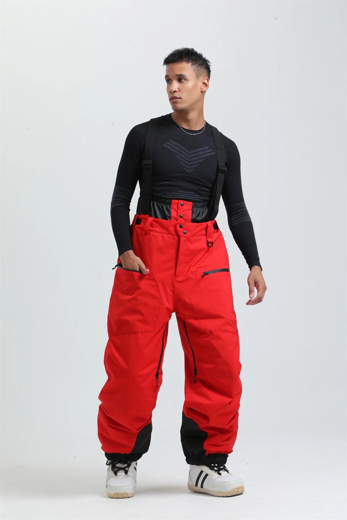 Gsou Outdoor Sport Mountain Female Ski Pants Winter Waterproof Men Women Snowboard Overalls Suspender Snowpants Warmth -40 degre