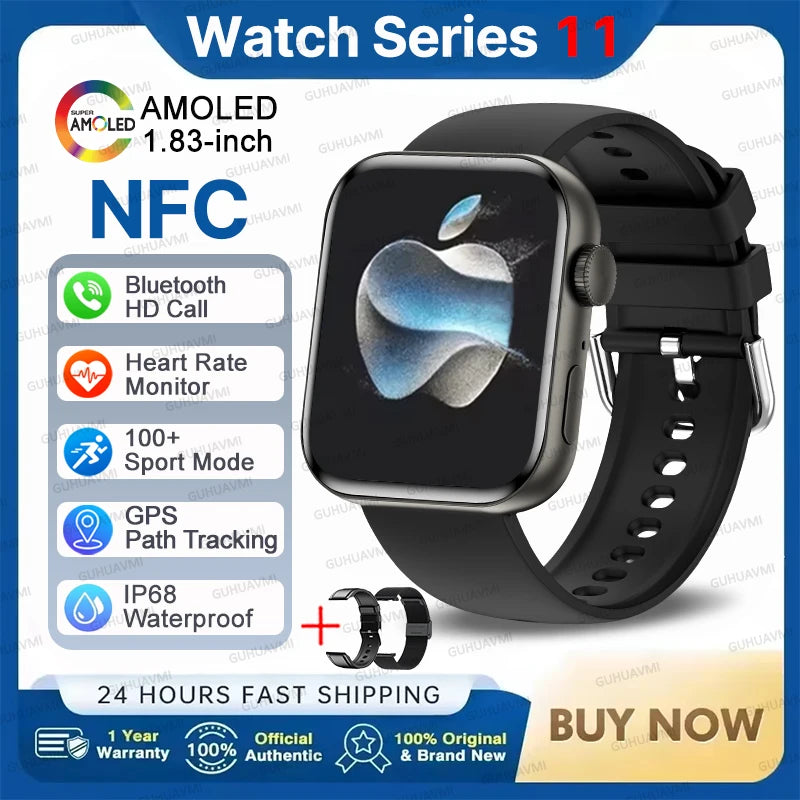 2026 New For iOS Watch Series 11 Smart Watch Ultra HD AMOLED GPS NFC Heart Rate IP68 Waterproof Sport Fitness Call Smartbracelet