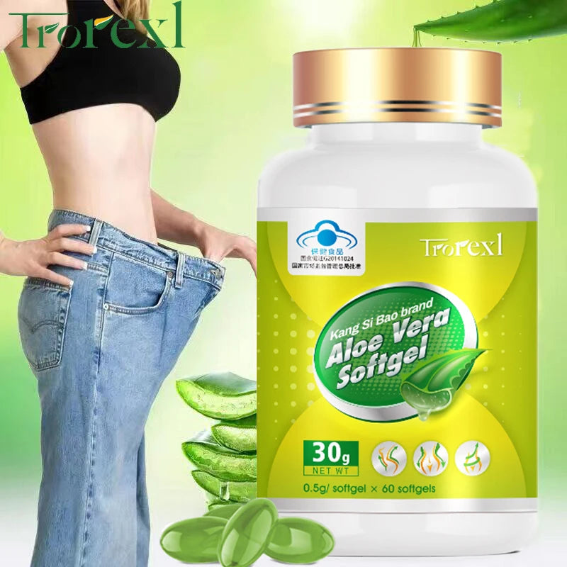 Weight Loss Slimming Products for Men & Women Aloe Vera Appetite Reduction Vegan Capsules