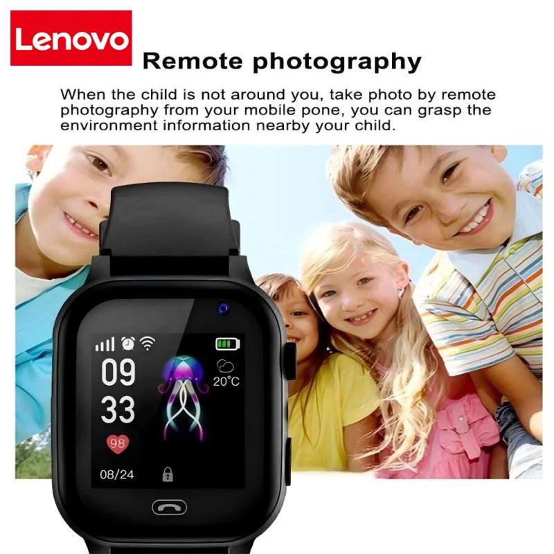 Lenovo Kids Smartwatch 4G Wifi GPS SOS Location Video Call Analogue Card Waterproof Watch Camera Boys Girls Upgrade New Watch
