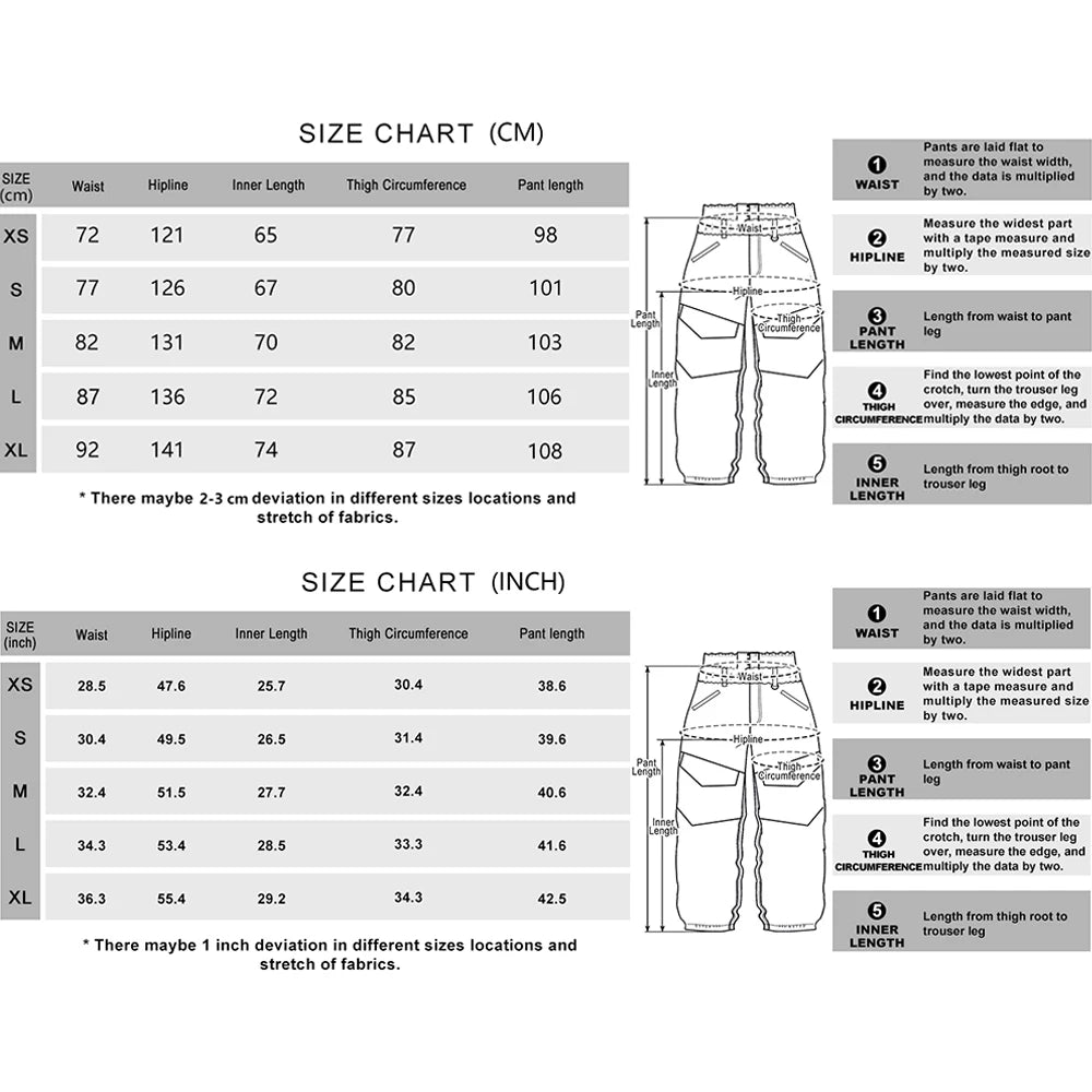 Men Baggy Wear-resistant Skiing Pants Women Insulated Loose Pockets Winter Trousers Outdoor Sports Waterproof Clothes 2025 Warm