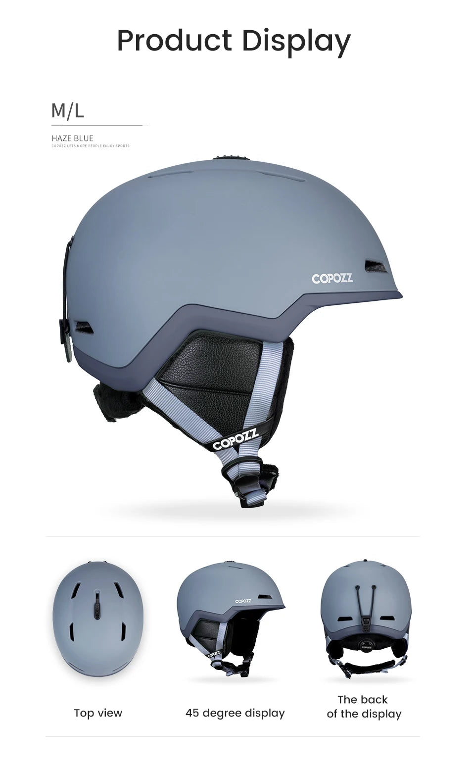 COPOZZ Ski Helmet Half-covered Anti-impact Skiing Helmet For Adult Men Women Ski Skateboard Snowboard Safety Helmet Female Male