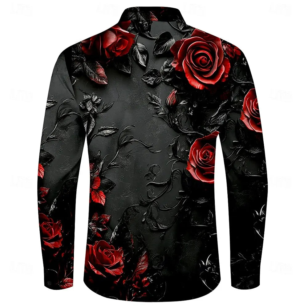 Men's casual outdoor street long sleeved 3D shirt, soft and comfortable, new three-dimensional fashion