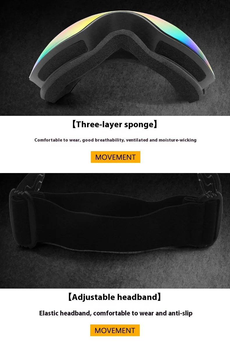 JSJM New Ski Goggles Men Women Double Layers Anti-Fog Big Ski  UV400 Glasses Protection Skiing Winter Snow Snowboard Goggles