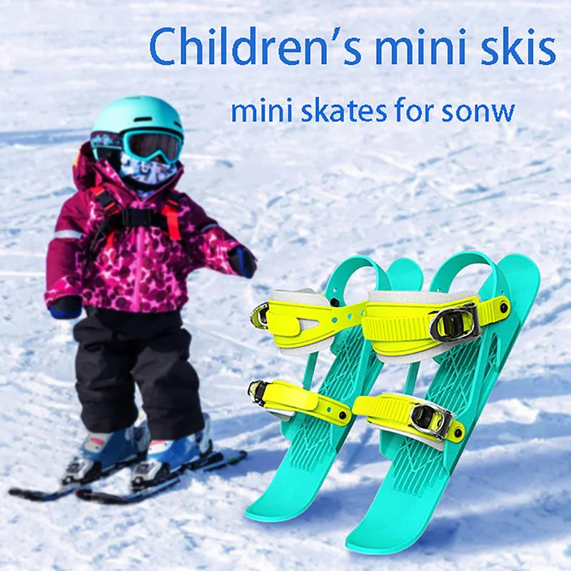 Mini Short Ski Skates Skis Boots Skiboards Adjuatable Adults Short Shoe Snowblades Portable for Winter Outdoor Sports Snow Board