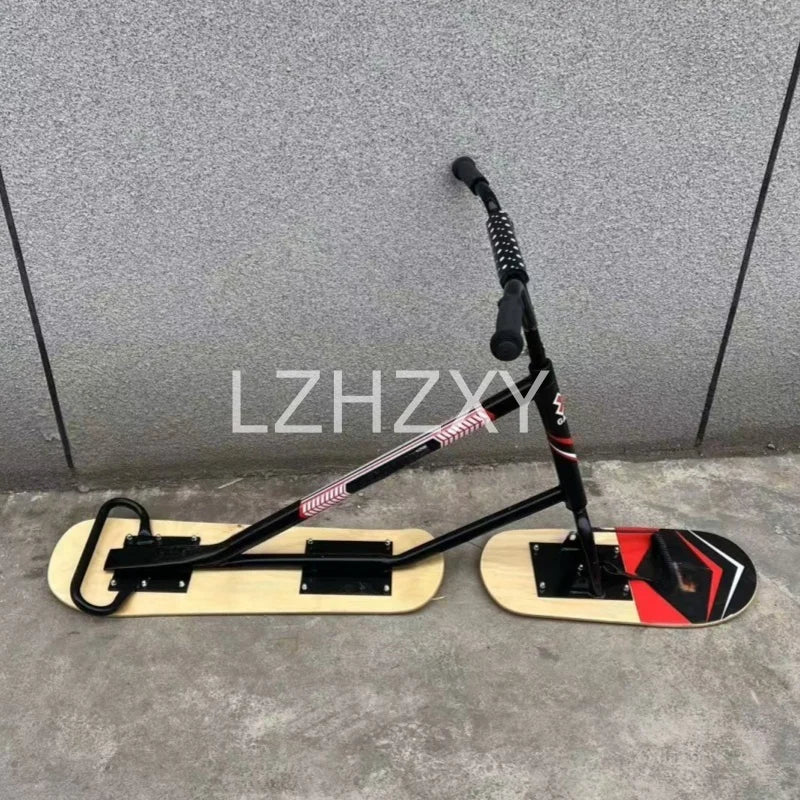 Adult Ski Carts Thickened Wear-resistant Aluminum Skis Freestyle Skis Grass Skis Snowboards Orienteering Wood Color