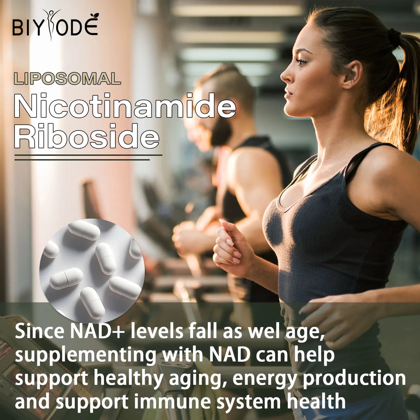 80 Capsules Liposomal NAD+ Supplement - Nicotinamide Riboside & Resveratrol for Women & Man - NMN Alternative for Healthy Aging