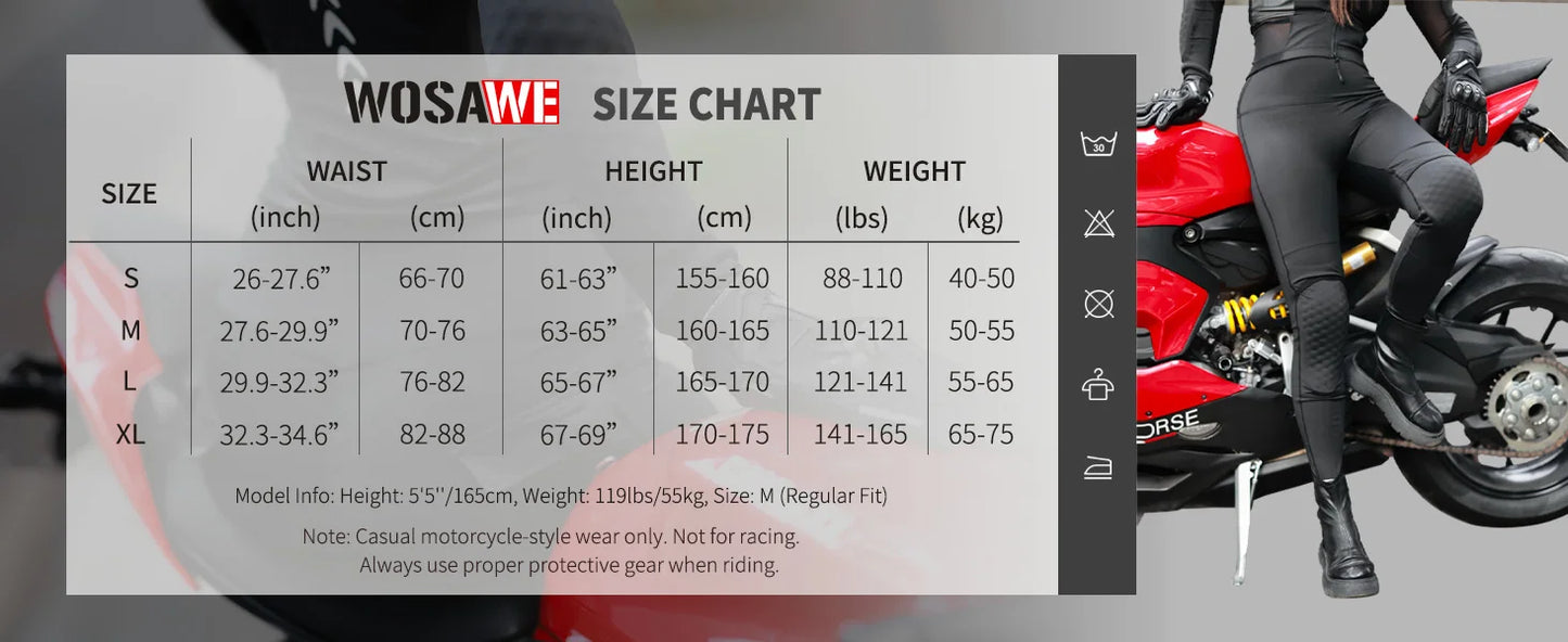 WOSAWE Women Motorcycle Jacket Summer Motorcycle Pants CE Approved Full Body Armor Protection Moto Racing Clothing