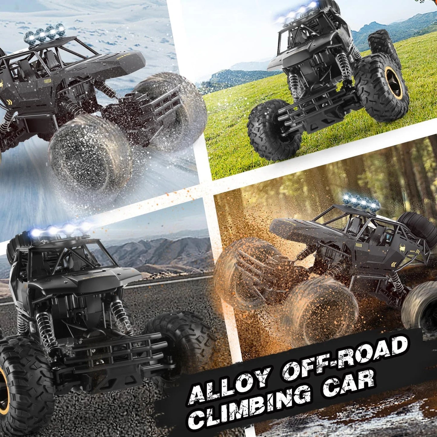 RC Off road Truck 1:12/16 4WD RTR Durable Beginner All Terrain RC Cars High Speed 20Km/h Remote Control Monster Truck Gifts Toys