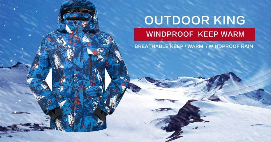 High Quality Men's Winter Waterproof Snowboard Jacket Pants Set Male Breathable Windbreak for Adults Ski Suits
