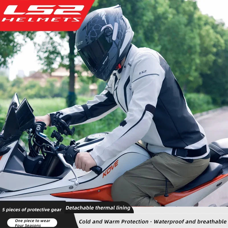 LS2 Original Motorcycle Jacket Winter Warm LS2 SEPANG Motocross Riding Jacket Men Women CE Anti-fall Waterproof Motorbike Jacket