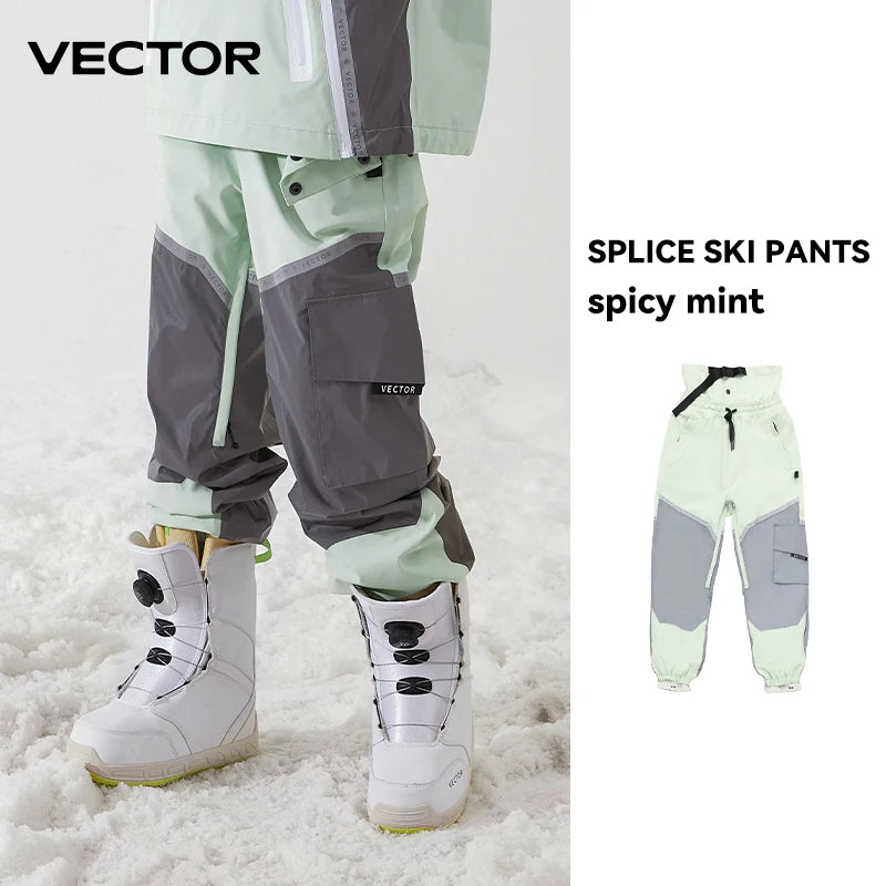 Winter Ski Pants Women Outdoor High Quality Windproof Waterproof Warm Snow Trousers Winter Ski Snowboarding Pants Splicing beam