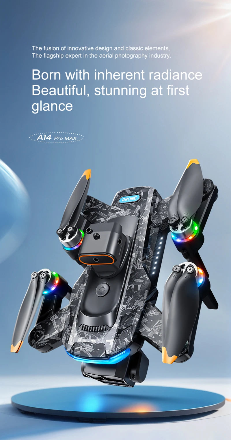 Upgrade A14 Pro Max Drone Aerial 8K HD Dual-Camera 5G WIFI GPS Brushless Motor Optical Flow Obstacle Avoidance RC Drone 10000M