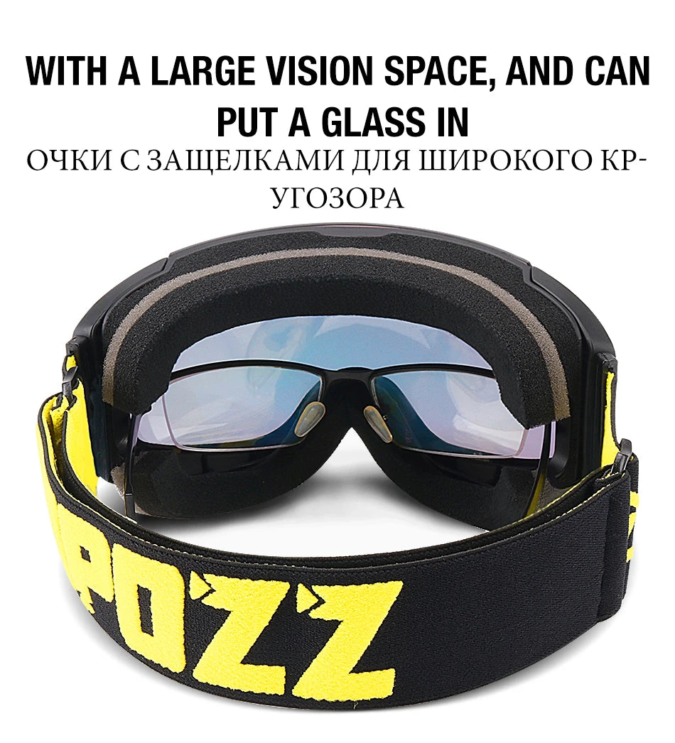 COPOZZ Magnetic Ski Goggles Men Women UV400 Protection Anti-Fog Ski Mask Outdoor Sport Snowboard Skiing Eyewear Adult