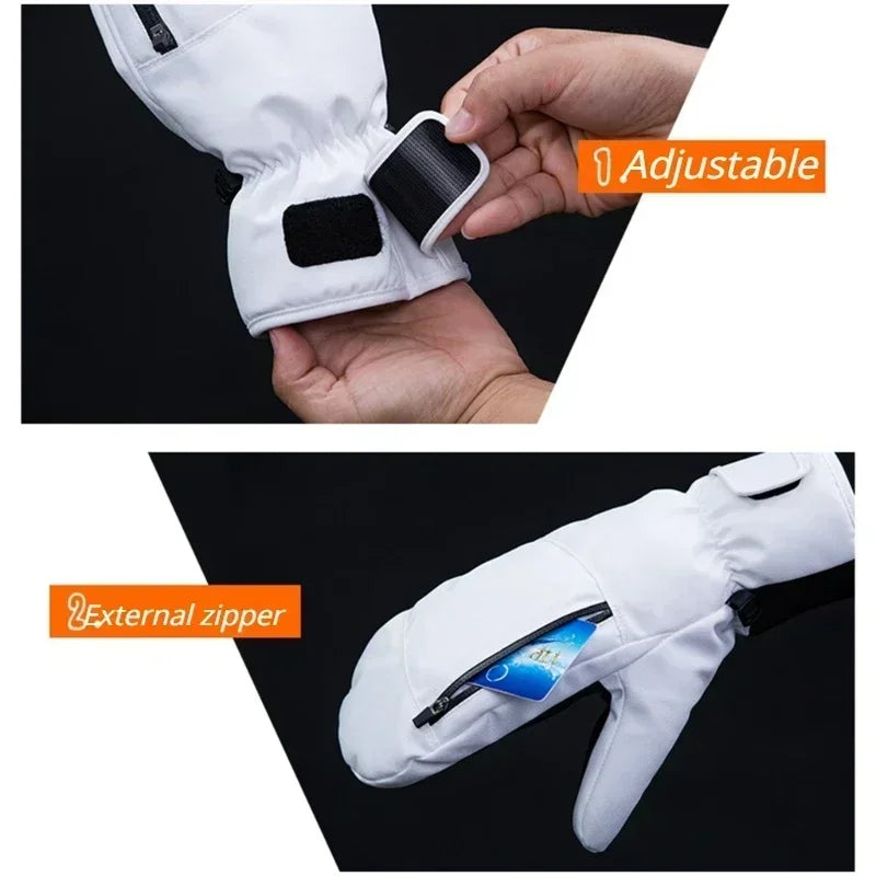 Winter Skiing Gloves Waterproof Snowboarding Touch Screen Thermal Thick Snow Gloves Men Women Snowmobile Warm Mittens