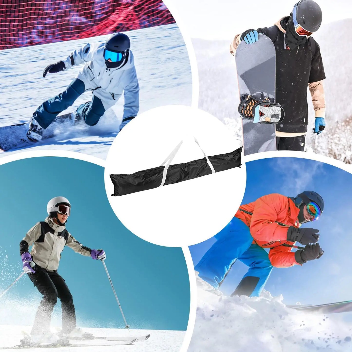 Waterproof Padded Ski/Snowboard Bag Adjustable Shoulder Strap for Easy Carry, Protects Equipment During Travel