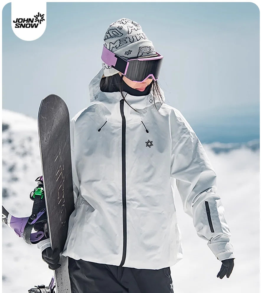 John Snow 2025 3L Ski Jacket & Pants Set Waterproof Snowboard Suit Thermal Winter Sports Gear with Fleece Lining for Men & Women