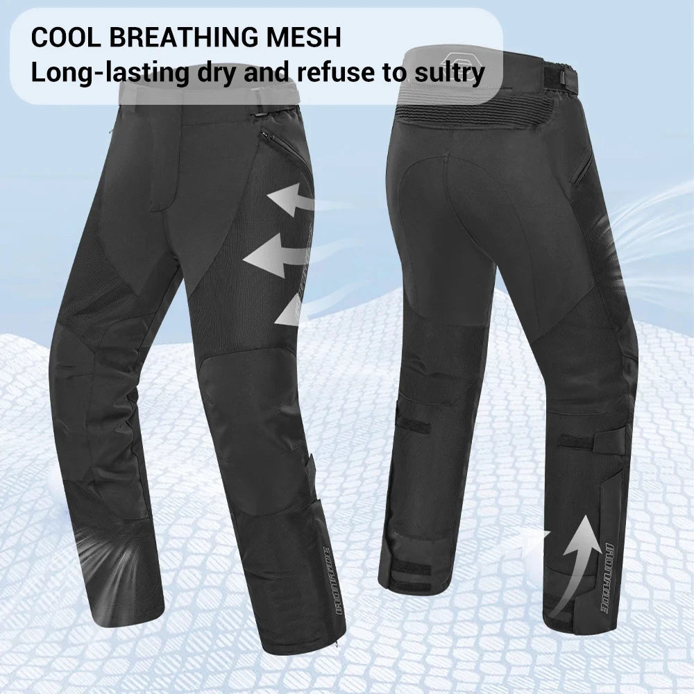 Summer Motorcycle Pants Man Mesh Lightweight Breathable Outdoor Motorbike Riding Pants With Protective Gear Motocross Pants
