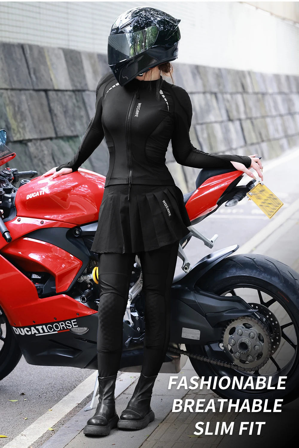 WOSAWE Summer Breathable Women's Motocross Motorcycle Armor Knight Riding Protect Anti Fall Soft Motorbike Armors Racing Jacket