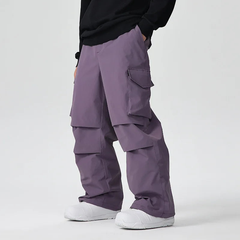 New Men Skiing Pant Solid Sport Warm Windproof Breathable Outdoor Ski Pants Pocket Waterproof Snow Women Adult Snowboard Pant