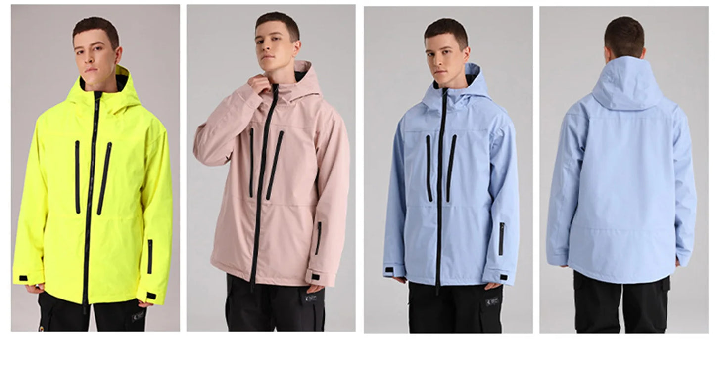 SEARIPE Winter Men Women Hooded Ski Jacket Waterproof Breathable Warm Snowboarding Coats Male And Female Outdoor Skiing Tops