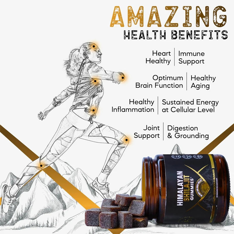 Himalayan Shilajit Gummies for Heart, Brain, Cellular Health 30 Gummies