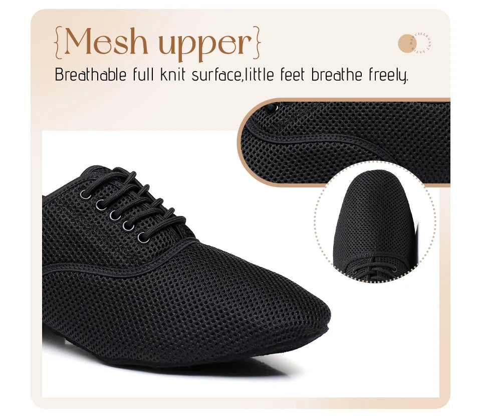 Men's Modern Jazz Sneaker for Men Boys Professional Black White Latin Salsa Shoes Plus Size Low Heel Tango Ballroom Dance Shoes
