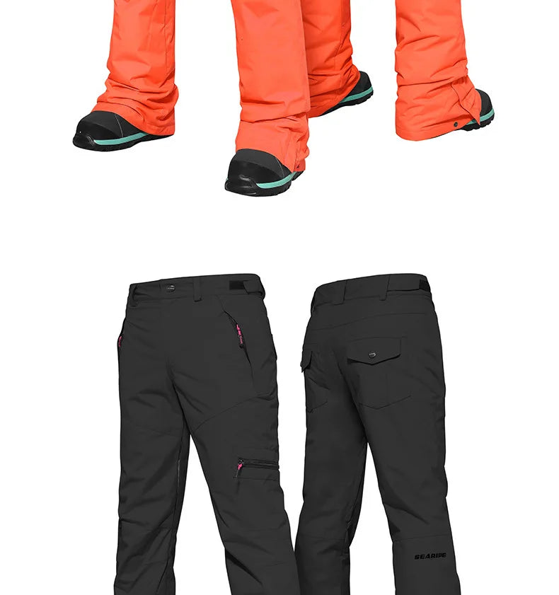 Skinny Snowboard Ski Pants Women's and Men's Snow Pants Waterproof Wind Warm Snow Pants Slim Ski Suit