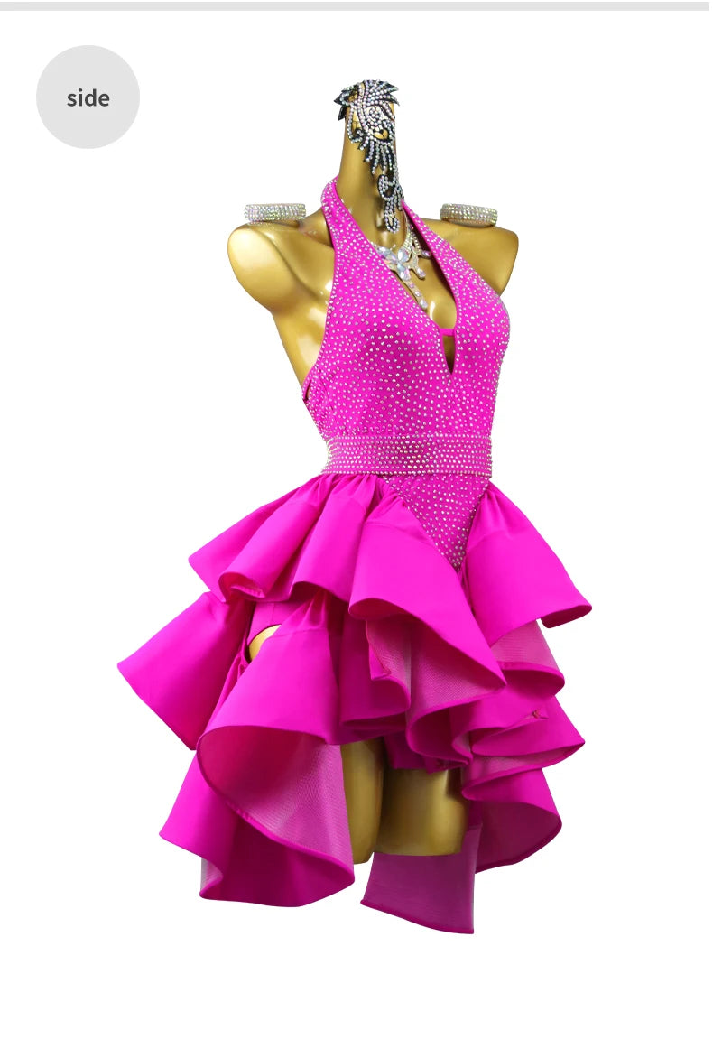Latin Dance Competition Dresses Dancewear Skirt Womens Top Suit Female Urban Ballroom Girls Sexy New Costume Sport Party Clothes
