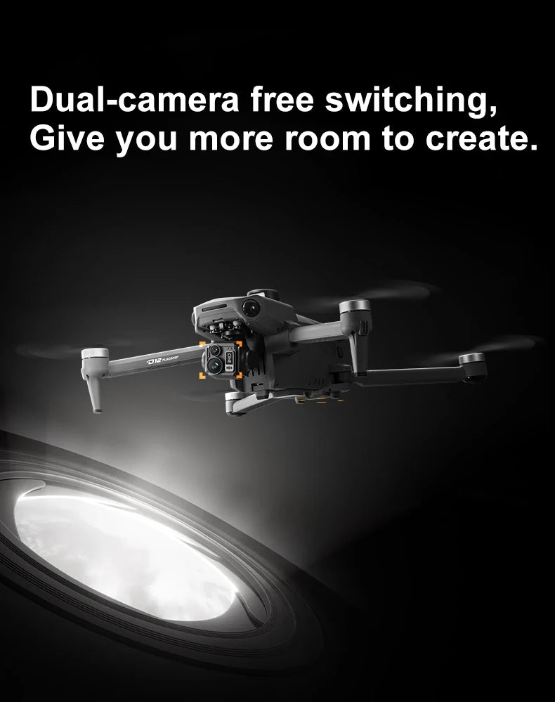 New D12 GPS Drone 3-Axis Gimbal With Touch Screen Profesional 8K HD Camera FPV Obstacle Avoidance Brushless Dron Toy For Adult