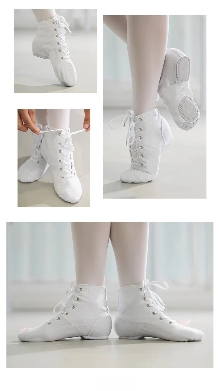 High Top Desinger Ballet Dance Split Heels Sole Shoe Black Red White Men Women Boys Girls Canvas Jazz Shoes