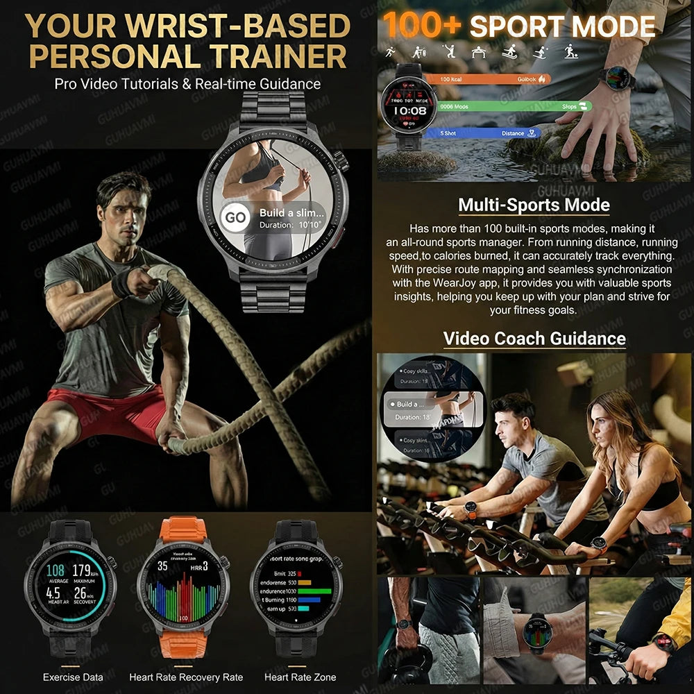 2026NEW GPS Offline Maps Sport Smart Watch Men 4GB Memory Music Video Player AMOLED 3D Menu Style Swim Waterproof Smart Bracelet